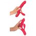 Lapin Sourire Thumping - vibromasseur rechargeable à 3 moteurs (rouge)