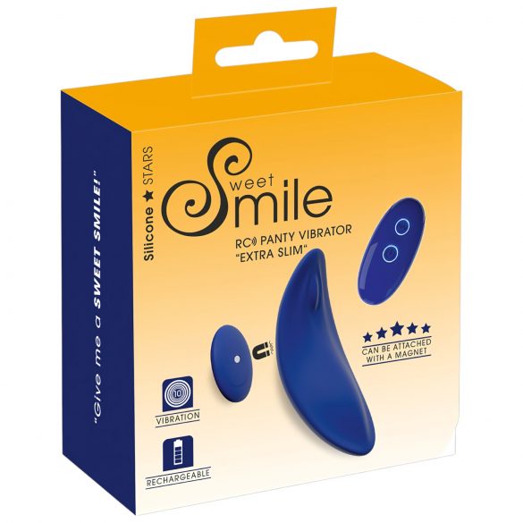 Sourire - Vibromasseur culotte extra-fin télécommandé (bleu)