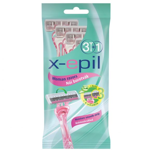 X-Epil - Rasoir Jetable pour Femme à 3 Lames (3+1 pcs)