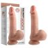 Dildo réaliste à testicules, ventouse - 18 cm (naturel)