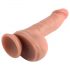 Dildo réaliste à testicules, ventouse - 18 cm (naturel)