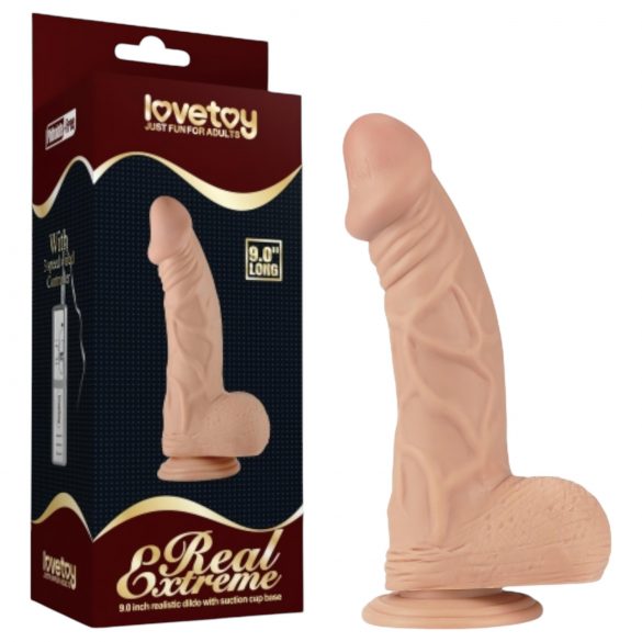 Lovetoy Real Extreme - Dildo à ventouse avec testicules - 23 cm (naturel)