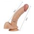 Lovetoy Real Extreme - gode point G avec ventouse et testicules - 21 cm (naturel)