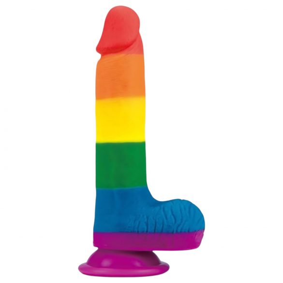 Lovetoy Prider - godemiché réaliste avec testicules - 20cm (arc-en-ciel)