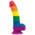 Lovetoy Prider - Dildo réaliste en silicone liquide - 19cm (arc-en-ciel)