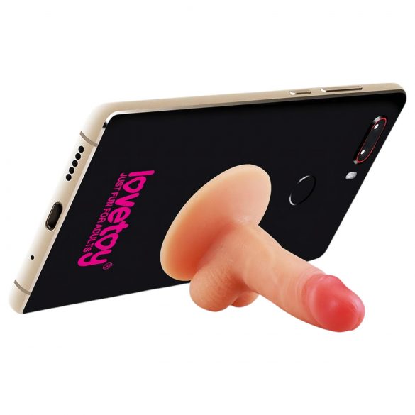 Lovetoy - support de téléphone à ventouse - mini-dildo (naturel)