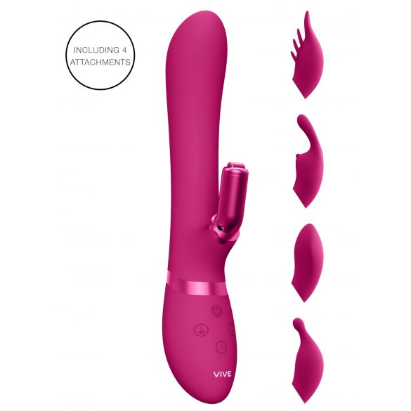 Vive Chou - Vibrateur clitoridien rechargeable avec tête interchangeable (rose)