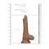 RealRock Dong 8 - dildo réaliste avec testicules (20 cm) - couleur peau foncée