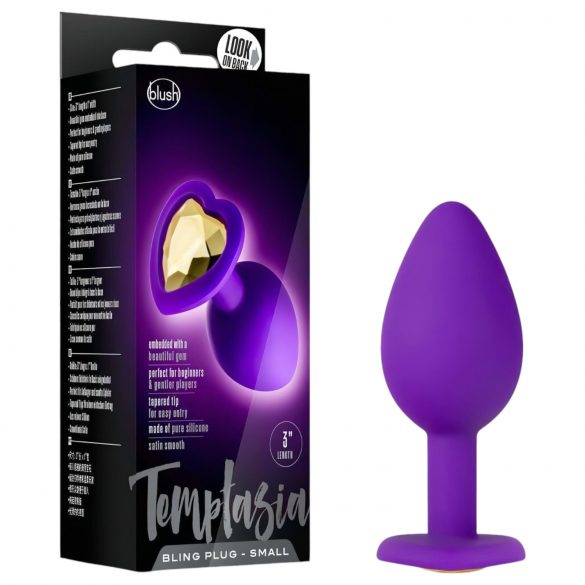 Temptasia S - plug anal à cœur orné de pierres (violet) - petit