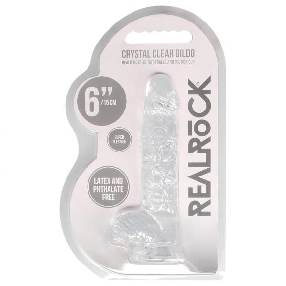 REALROCK - godemichet réaliste transparent - clair (15 cm)