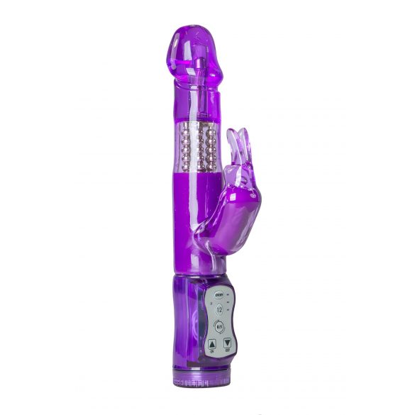 Easytoys Rabbit - vibrateur violet avec perles rotatives et stimulateur clitoridien