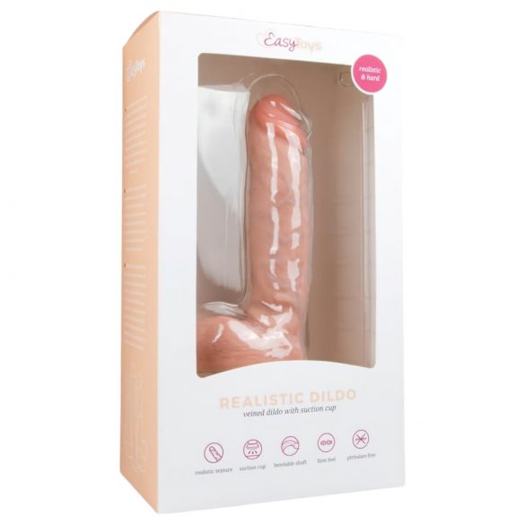 Easytoys - Dildo adhésif avec testicules (22,5 cm) - Naturel