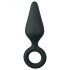 Easytoys Plug Pointu - plug anal avec anneau de préhension - moyen (noir)