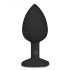 Easytoys Diamond - plug anal avec pierre blanche (petit) - noir