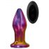 Glamour Glass - vibromasseur anal en verre en forme de cône avec télécommande (multicolore)