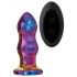 Glamour Glass - vibromasseur anal en verre à télécommande - ondulé (coloré)