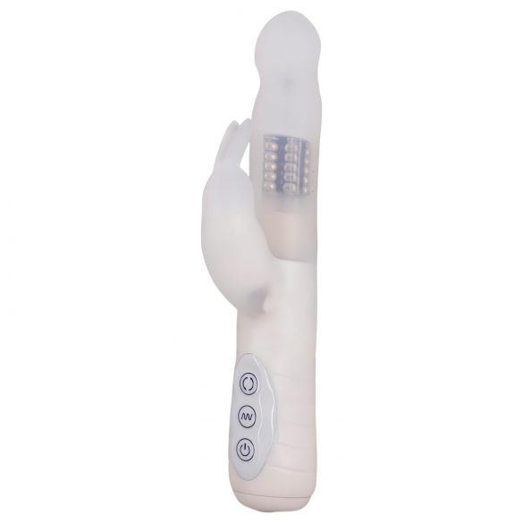 Layla Artiche - vibromasseur blanc, étanche, avec bras stimulateur de clitoris et rotation