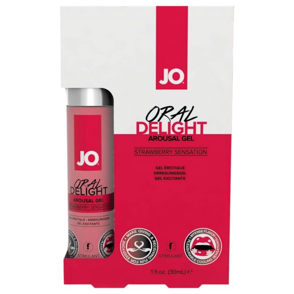 JO Oral Delight - Lubrifiant comestible fraise rafraîchissant (30 ml)