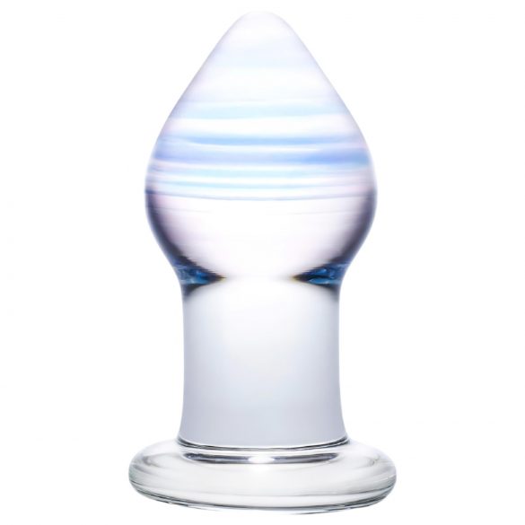 GLAS Amethyst Rain - plug anal en verre (violet translucide)