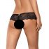 Obsessive Merossa - string ouvert avec strass - noir