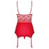 Obsessive Lovica - ensemble porte-jarretelles en dentelle et tanga (rouge) - L/XL