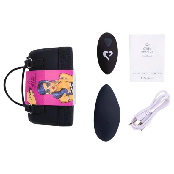 FEELZTOYS Panty - vibromasseur clitoridien sans fil rechargeable (noir).