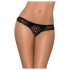 Obsessive Miamor - culotte en dentelle ouverte avec strass (noir) - L/XL