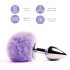 FEELZTOYS Bunny Tails - plug anal en métal avec queue de lapin (argent-violet)