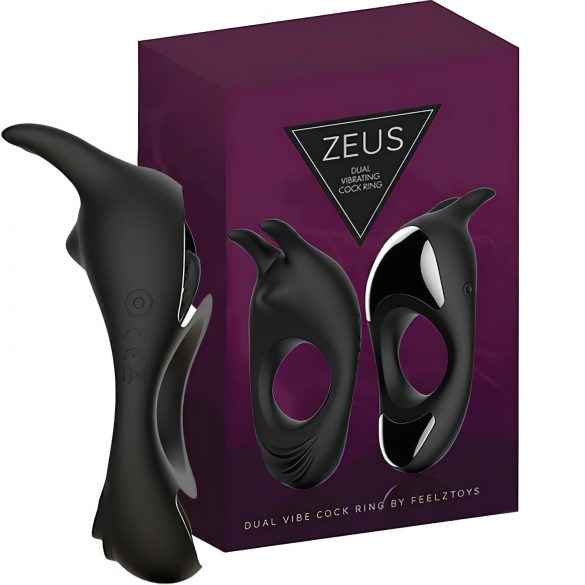 FEELZTOYS Zeus - anneau pénien vibrant rechargeable (noir)